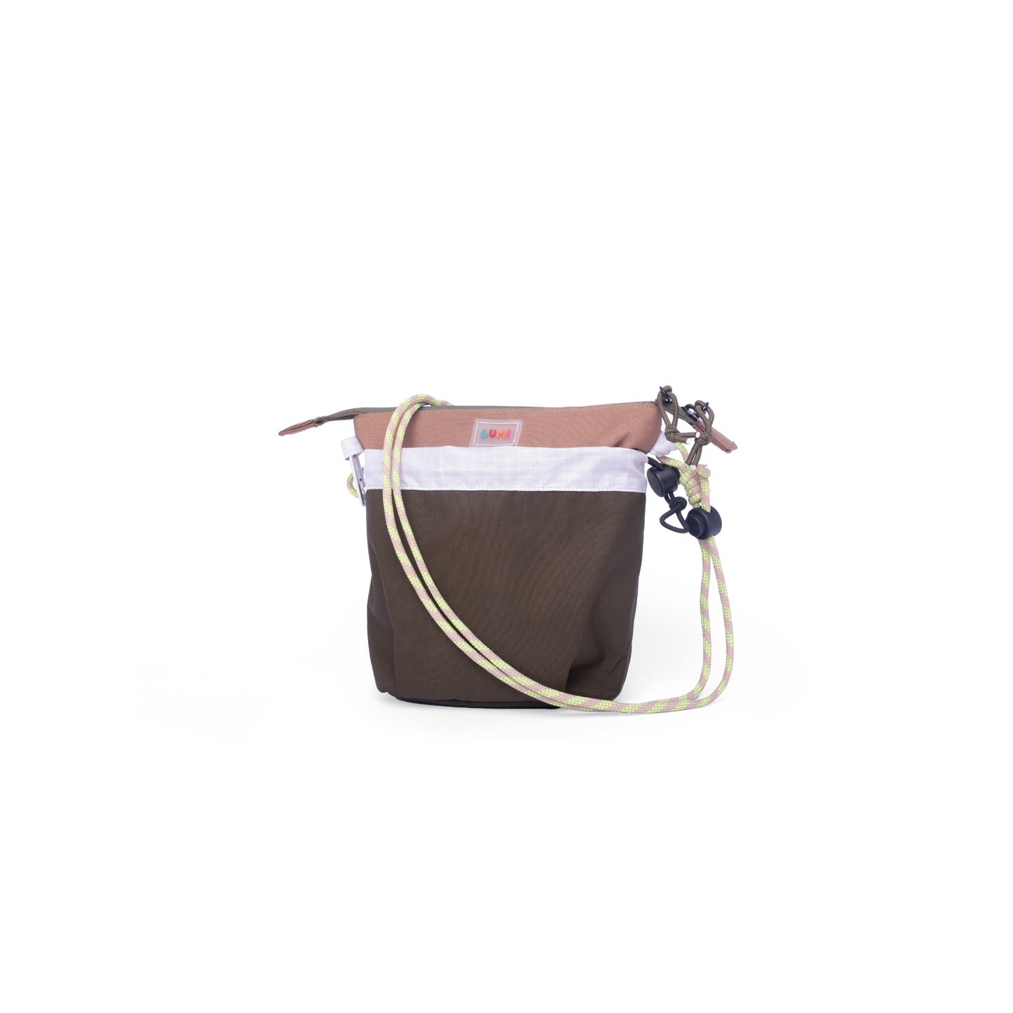 Close-up of the PIXIES Nutty Sprout bag highlighting its stylish and practical features.