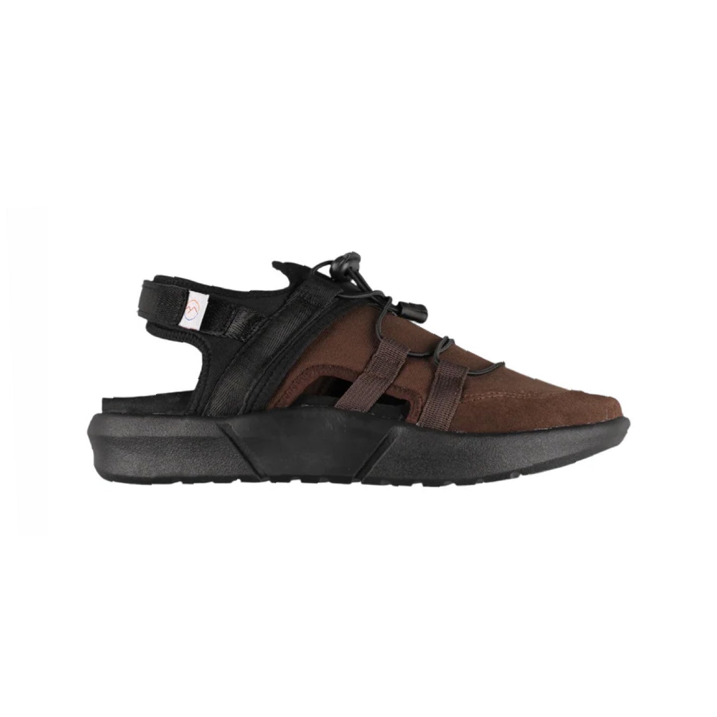 Amphi Chestnut Noir Sandals featuring a sleek design with adjustable straps and a durable TPR outsole, perfect for urban exploration.