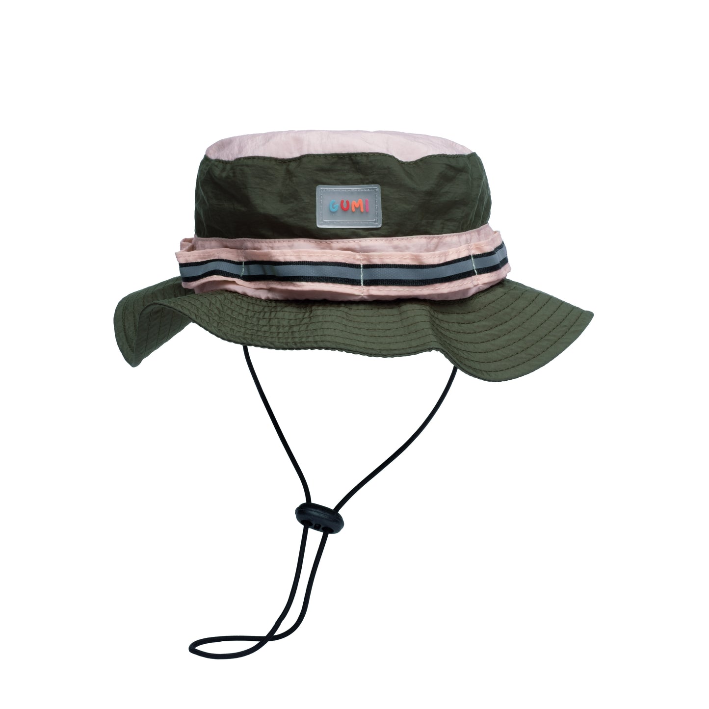 KANOPI Spring Bloom Kids Jungle Hat featuring a playful design with a wide brim in green and pink, perfect for outdoor adventures and protecting children from the sun.