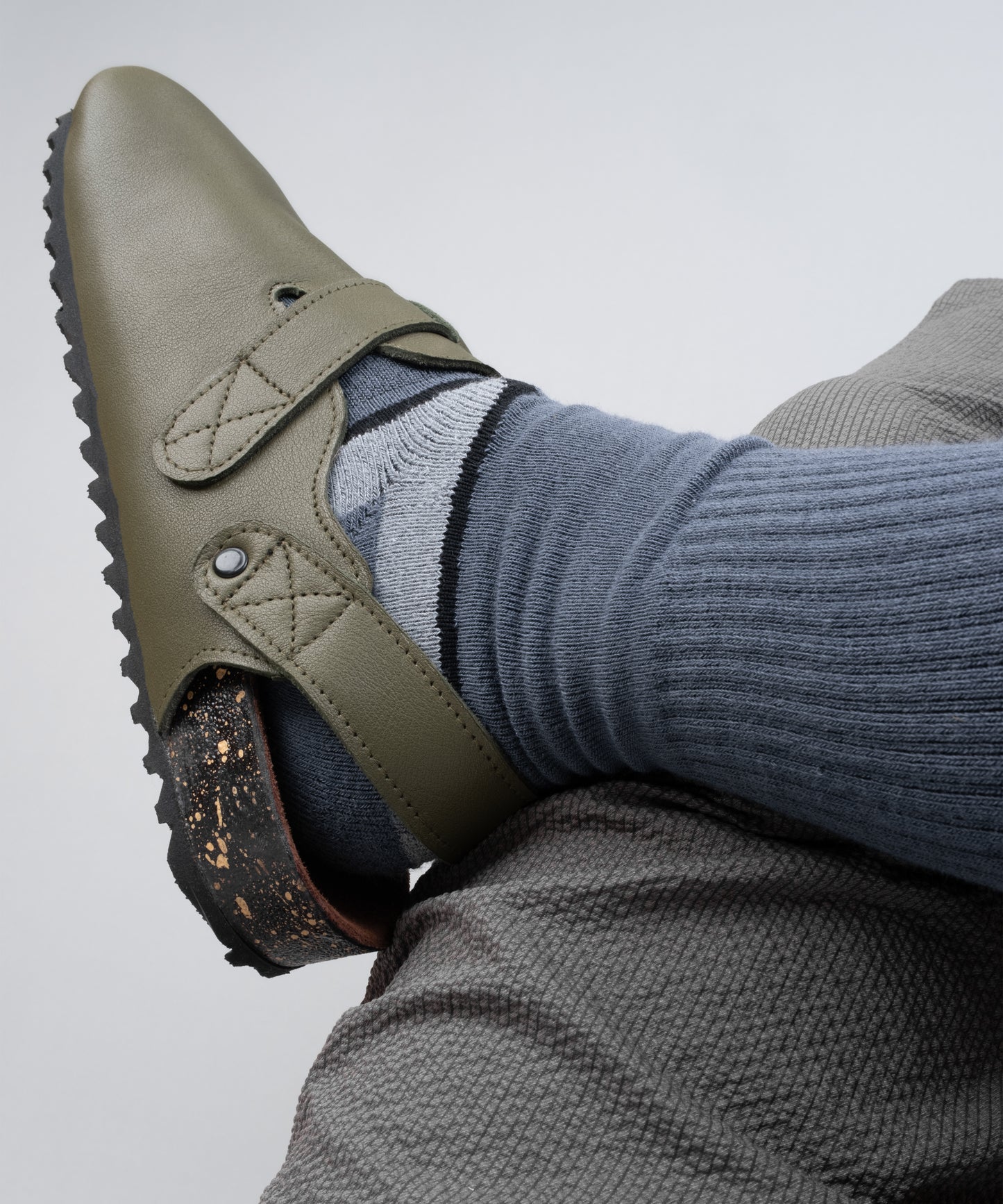 Profile view of BEHDO Clogs in Meadow highlighting the design elements that make them Comfortable Clogs.