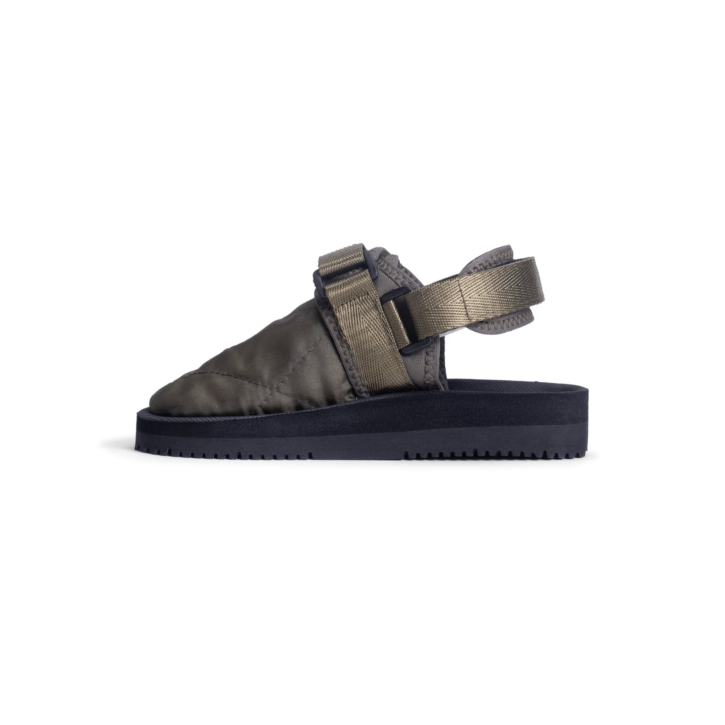 Side view of DJALU Cinder, covered sandals for kids featuring a sleek design and sturdy sole for secure play.