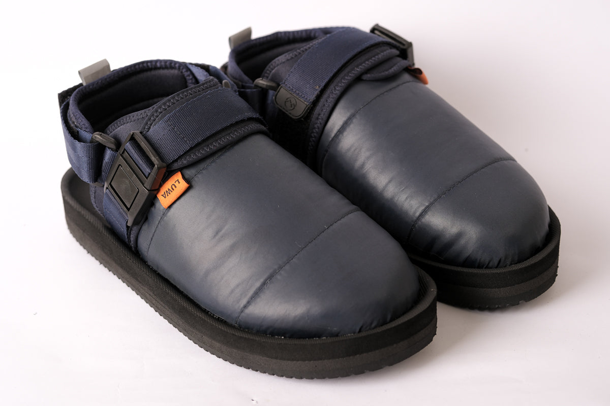 GRAKLU Artic Weave Outdoor Mule Sandals in a top view, highlighting the padded style and logo detail.