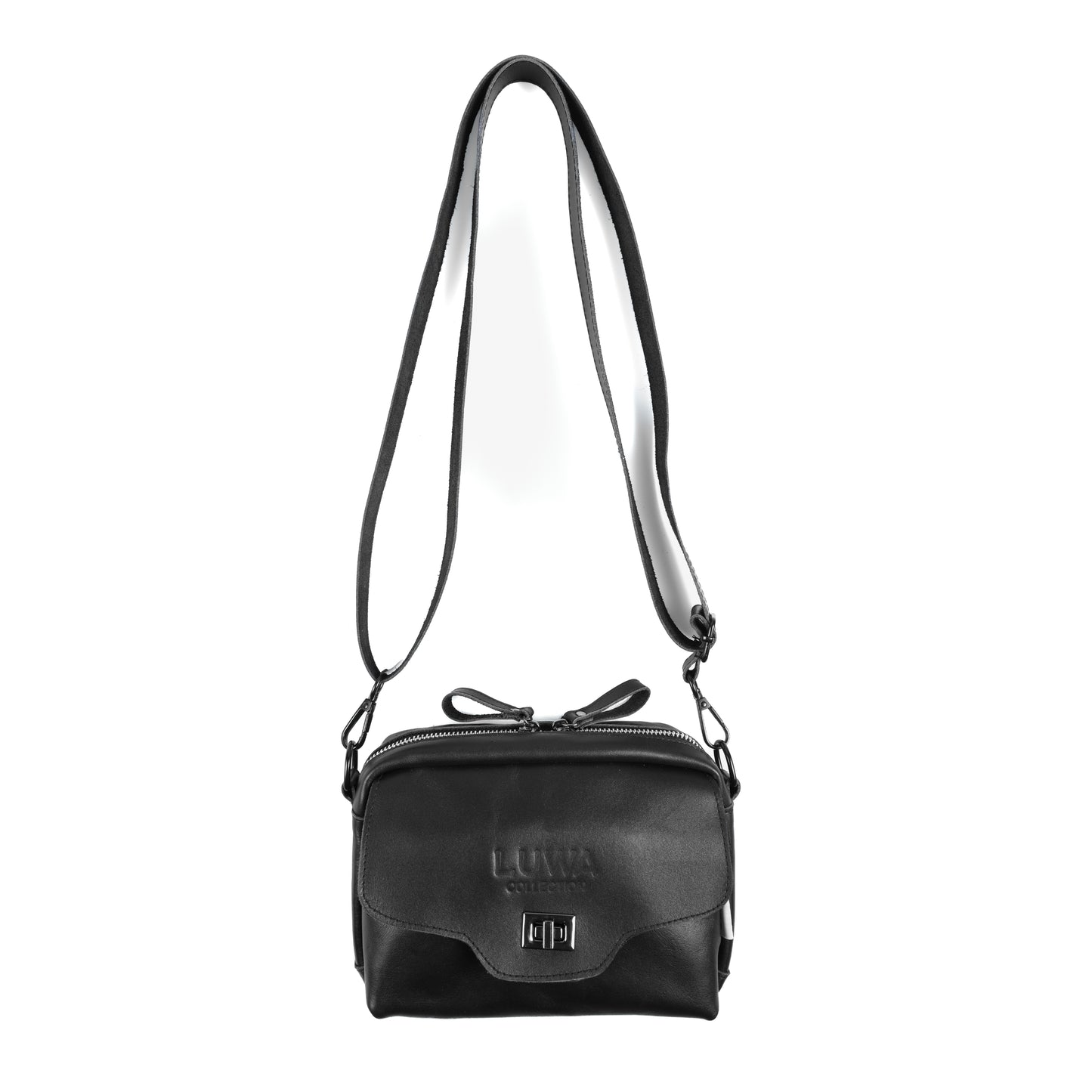 KULBU Crossbody in Black ( Leather )