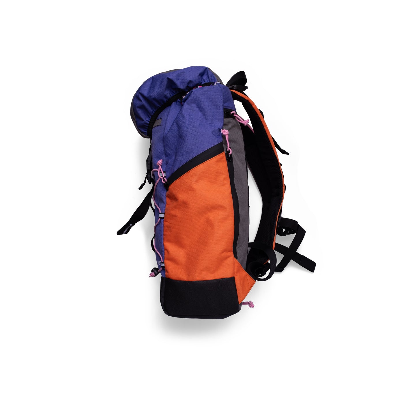 Top-down view of the TREQ WILDFLARE Trail 22L Outdoor Backpack, showcasing its spacious design and vibrant colours for outdoor enthusiasts.