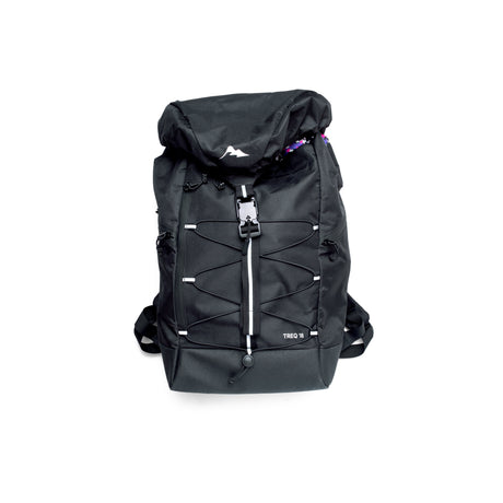 TREQ SHADOW Trail 22L Outdoor Backpack showing the front view with a sleek design and drawstring closure.