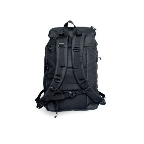 TREQ SHADOW Trail 22L Outdoor Backpack viewed from the back, highlighting the sturdy straps and breathable back panel.