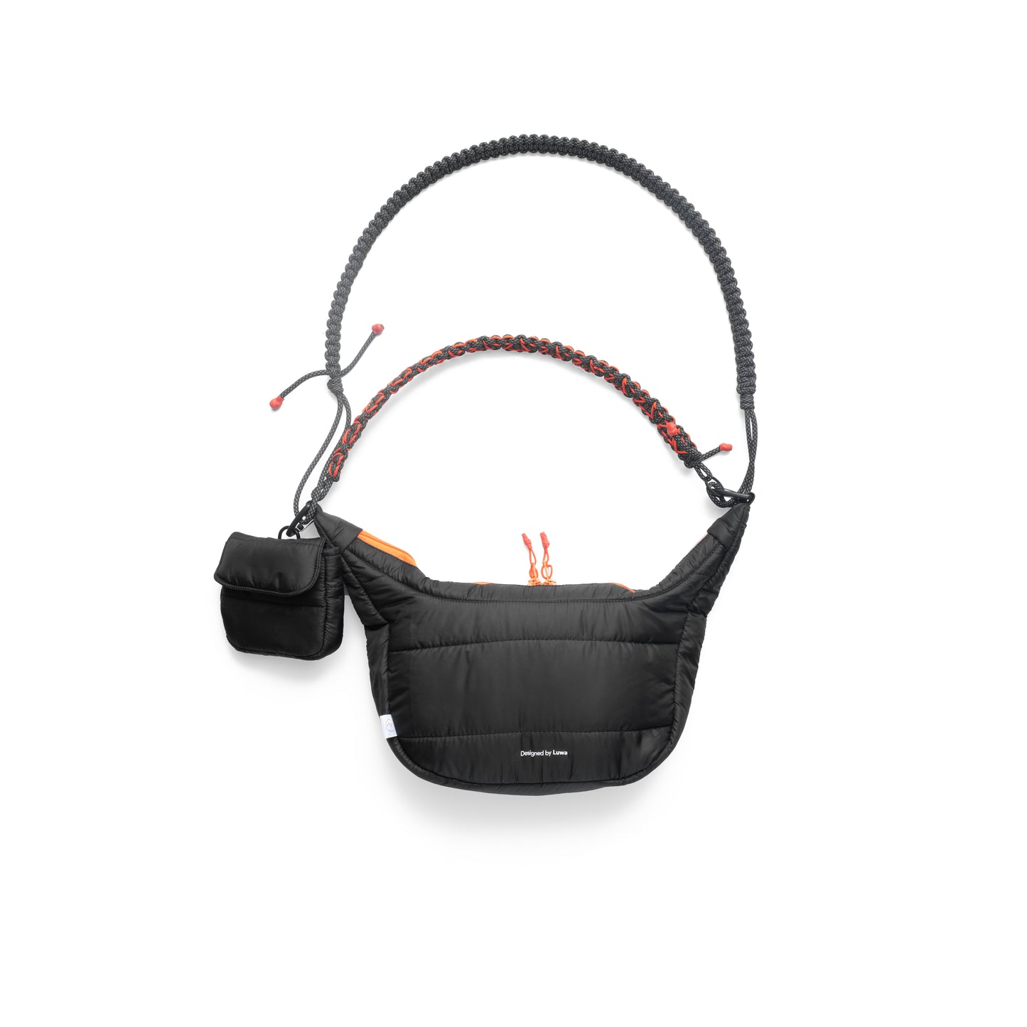QUITAN Abyss Padded Crossbody Bag with Mini Pouch, featuring a sleek water-resistant design and an adjustable strap.