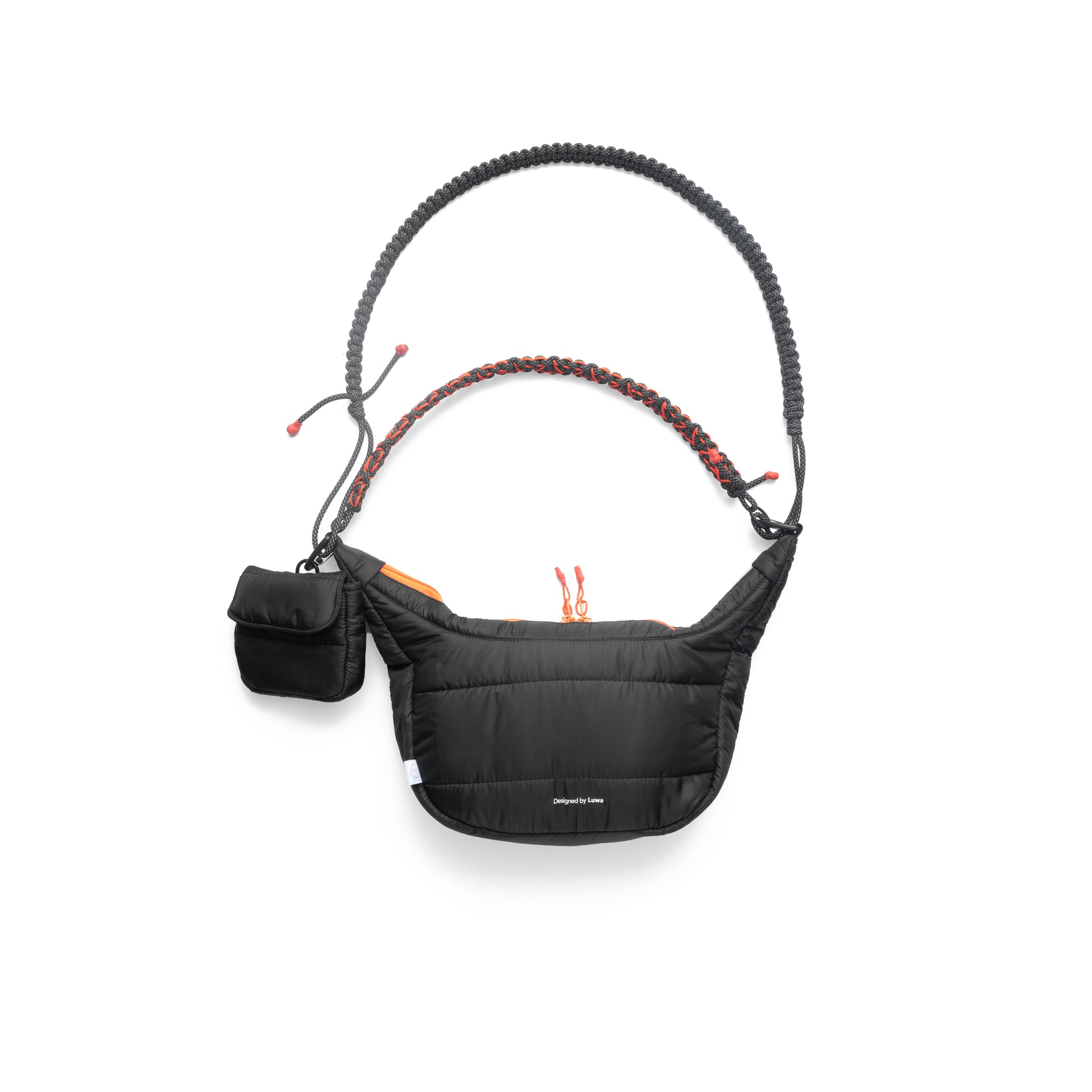 QUITAN Abyss Padded Crossbody Bag with Mini Pouch, featuring a sleek water-resistant design and an adjustable strap.