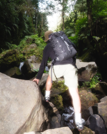 Front view of the TREQ SHADOW Trail 22L Outdoor Backpack, perfect for urban commutes and outdoor adventures.