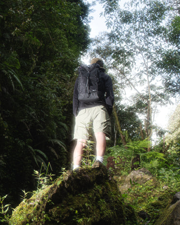 TREQ SHADOW Trail 22L Outdoor Backpack in use as a cabin-sized travel bag, ideal for storing essentials.